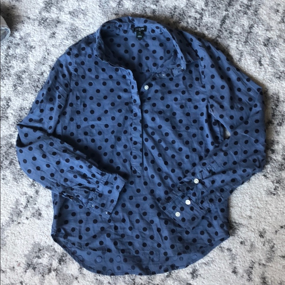 J Crew Half Button Top